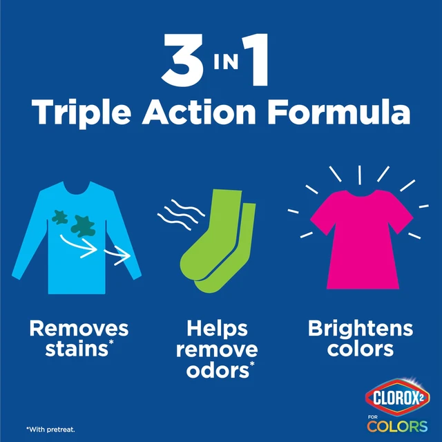 Alt view image 3 of 6 - Clorox 2 Laundry Stain Remover and Color Booster Pack, 40 Count