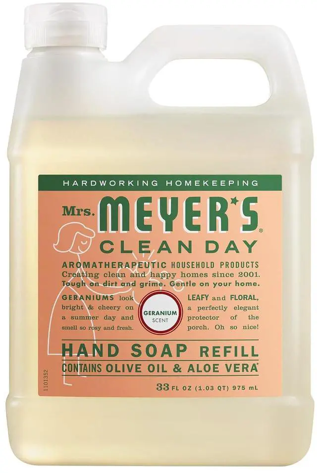 Main image of Mrs. Meyer's Clean Day Hand Soap Refill, Geranium Scent, 33 Fl Oz Bottle