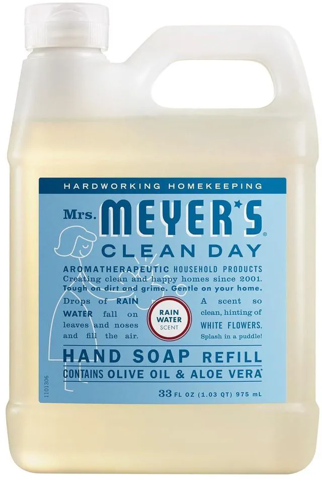 Main image of Mrs. Meyer's Clean Day Hand Soap Refill, Rain Water Scent, 33 Fl Oz Bottle