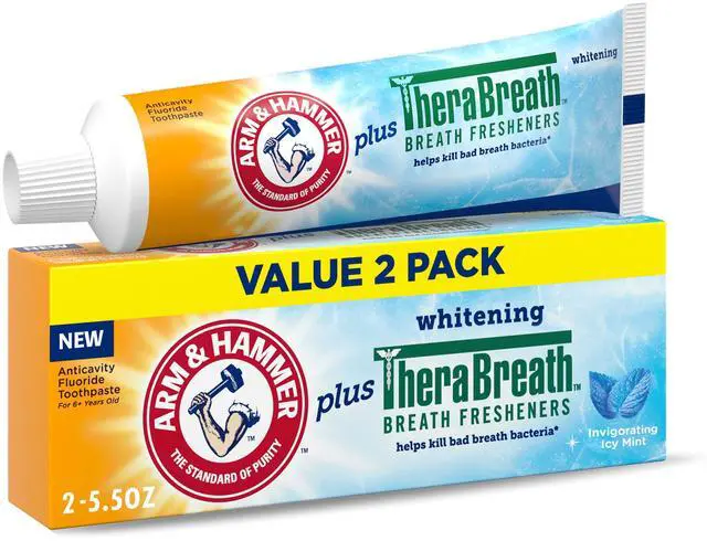 Main image of ARM & HAMMER Plus TheraBreath Toothpaste Icy Mint 5.5 oz 2-Pack