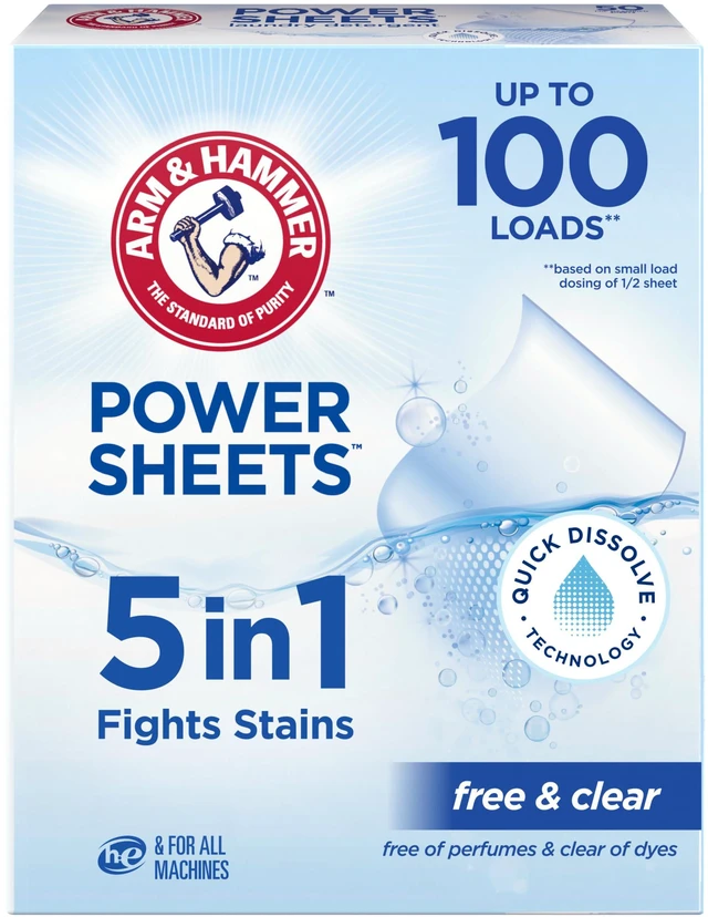 Main image of ARM & HAMMER 5in1 Power Sheets Laundry Detergent Free & Clear 50 Count