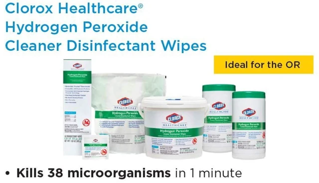 Alt view image 4 of 6 - Clorox Healthcare Hydrogen Peroxide Cleaner Disinfectant Wipes, 6.75"x9", 95Count