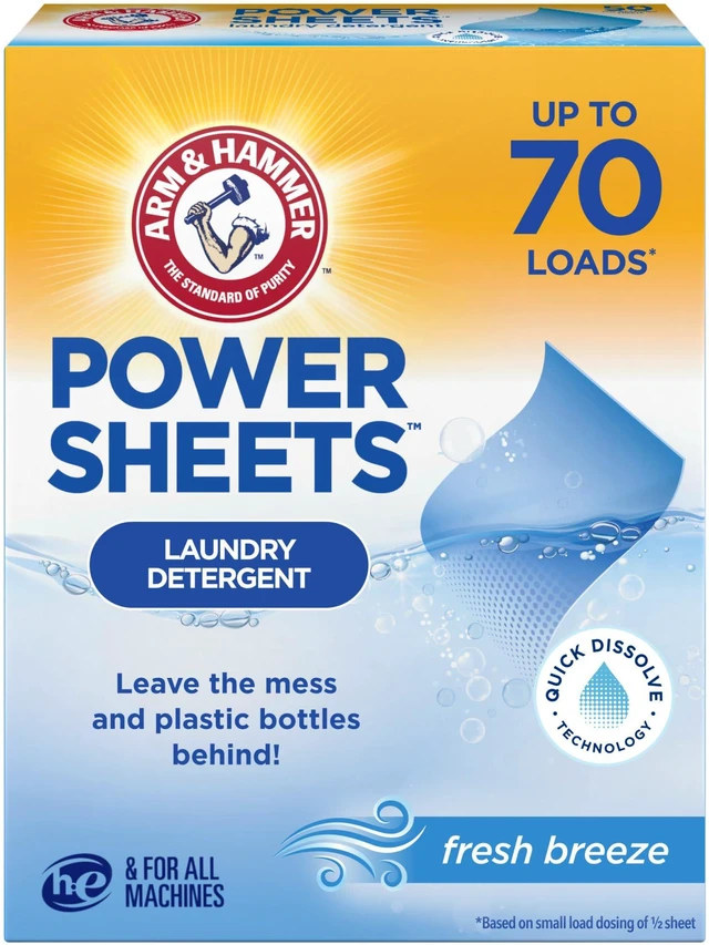 Main image of ARM & HAMMER Power Sheets Laundry Detergent, Fresh Breeze, 35 Count