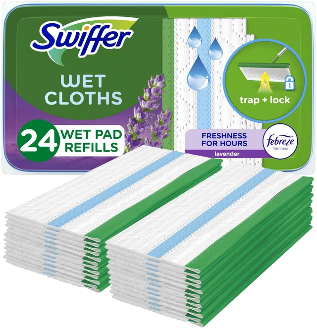 Main image of Swiffer Sweep + Mop Wet Pads Refill, Lavender, 24ct, All-Purpose Multi-Surface Floor Cleaner Wipes