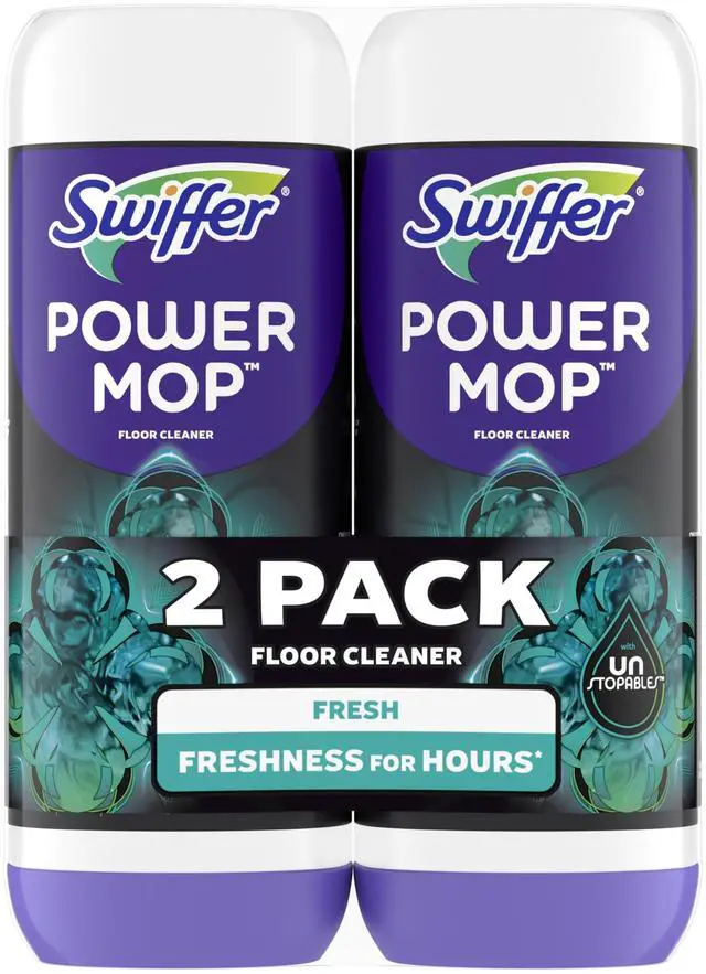 Main image of Swiffer PowerMop Floor Cleaning Solution, Unstopables Fresh Scent, PowerMop Refills, 25.3 fl oz, 2 Pack