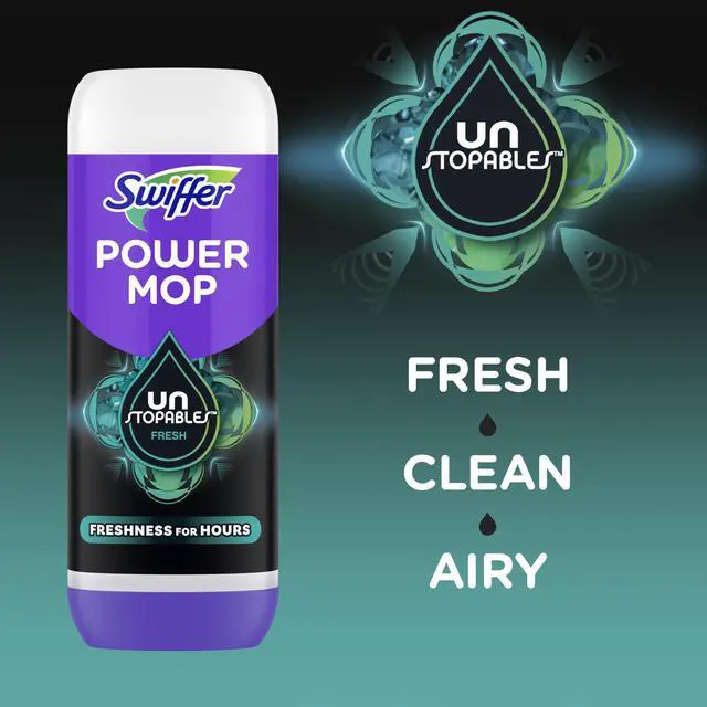 Alt view image 2 of 6 - Swiffer PowerMop Floor Cleaning Solution, Unstopables Fresh Scent, PowerMop Refills, 25.3 fl oz, 2 Pack