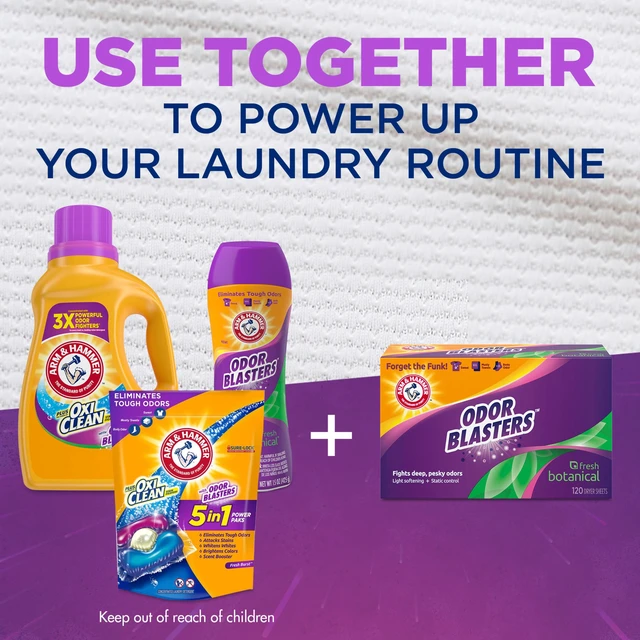 Alt view image 3 of 6 - ARM & HAMMER Dryer Sheets 80Ct with Odor Blaster Fresh Botanical Scent
