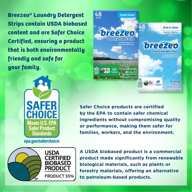 Alt view image 4 of 5 - Breezeo Laundry Detergent Strips 48 Count, Fresh Linen Scent, for Home, Travel, Camping, Hand-Washing