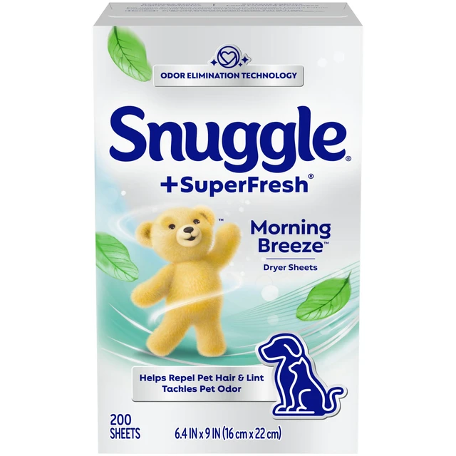 Alt view image 6 of 6 - Snuggle SuperFresh Dryer Sheets 200 Count Morning Breeze