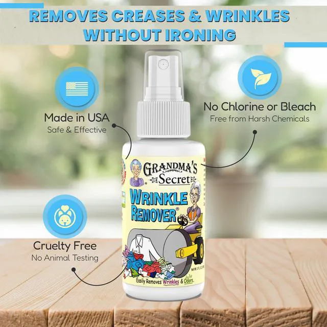 Alt view image 5 of 7 - Grandma's Secret Wrinkle Remover Spray, Fabric Refresher, Chlorine Bleach and Toxin-Free, 3oz