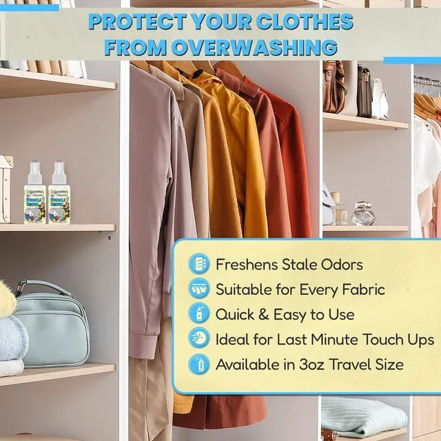 Alt view image 3 of 7 - Grandma's Secret Wrinkle Remover Spray, Fabric Refresher, Chlorine Bleach and Toxin-Free, 3oz