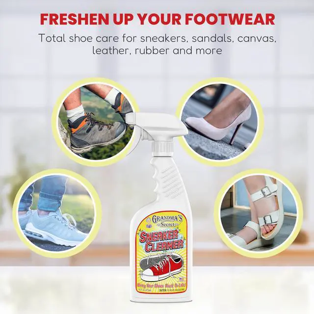 Alt view image 4 of 6 - Grandma's Secret Shoe Cleaner 16 oz - Stain Remover Spray for Rubber, Canvas, Leather, Sneakers, Outdoor Shoes, Slippers, Moccasins