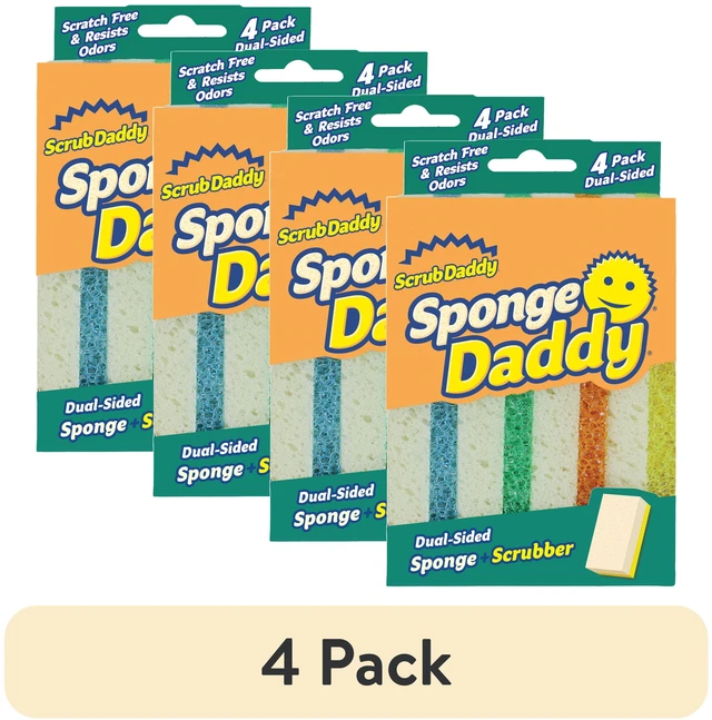 Main image of Scrub Daddy Sponge Daddy Non-Scratch Sponges, 4 Pack