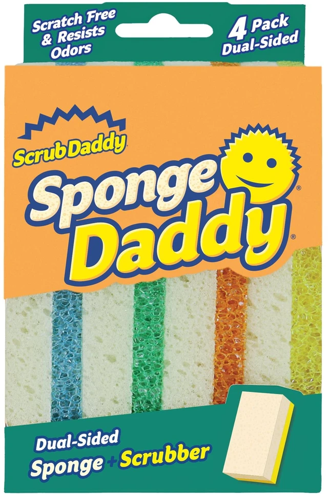Alt view image 4 of 5 - Scrub Daddy Sponge Daddy Non-Scratch Sponges, 4 Pack