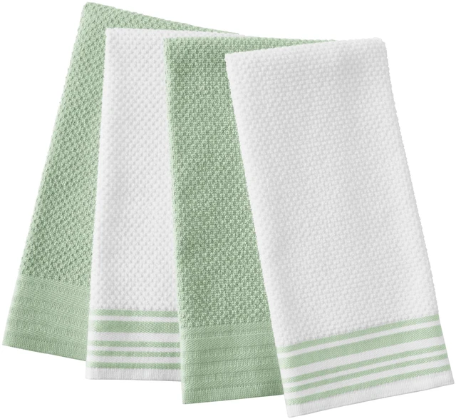 Main image of Mainstays 4-Pack 16in x 26in Woven Kitchen Towel Set, Sage