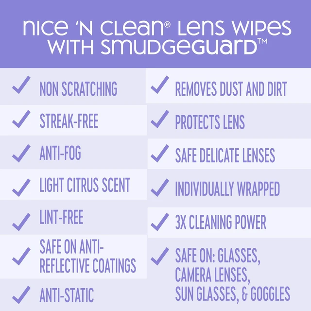 Alt view image 4 of 6 - Nice 'N Clean Smudgeguard Pre-Moistened Lens Wipes, 100 Count
