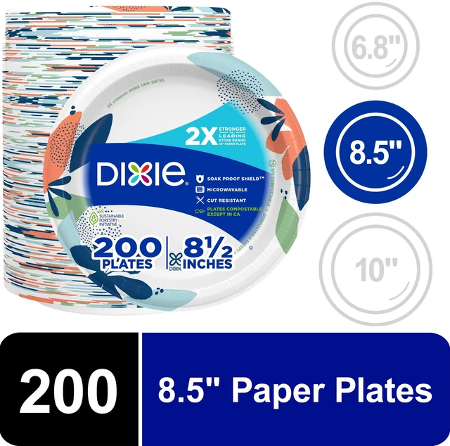 Main image of Dixie Disposable Paper Plates, 8.5", Multi-Color, 200 Count