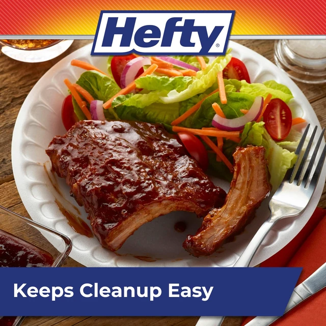 Alt view image 5 of 7 - Hefty Everyday Soak Proof Disposable Foam Plates, 8.8 Inches, 50 Count