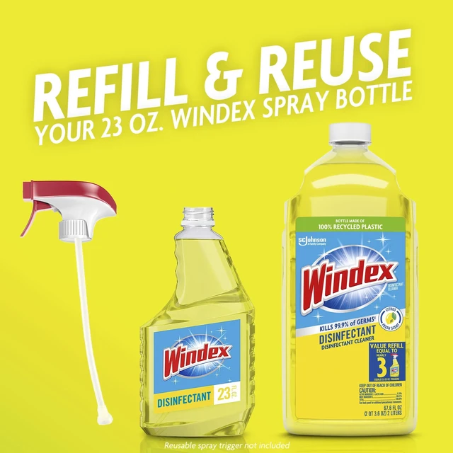 Alt view image 6 of 6 - Windex Multi-Surface Disinfectant Cleaner Refill, Citrus Fresh, 67.6fl oz