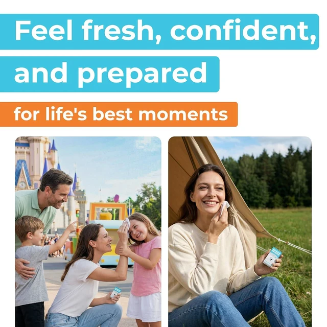 Alt view image 4 of 6 - 48 Count Impossibly Compact Travel Flushable Wipes, 99.5% Water and Aloe, Unscented, Hypoallergenic, Safe for Sensitive Skin, Travel Essentials for Adults & Kids