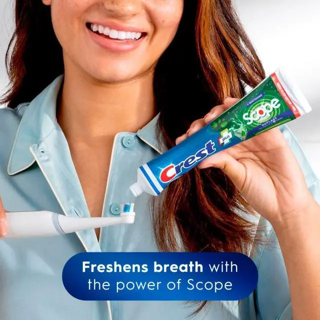 Alt view image 3 of 7 - Crest Complete Whitening + Scope Long Lasting Mint Toothpaste, Triple Pack (3 Tubes of 5.4oz), 16.2oz