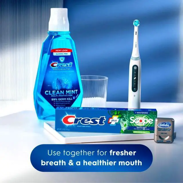 Alt view image 6 of 7 - Crest Complete Whitening + Scope Long Lasting Mint Toothpaste, Triple Pack (3 Tubes of 5.4oz), 16.2oz