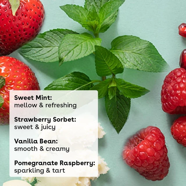 Alt view image 4 of 6 - Eos 100% Natural & Organic Lip Balm Sticks 4-Pack (0.14 Oz Each) - Strawberry Sorbet, Vanilla Bean, Sweet Mint & Pomegranate Raspberry