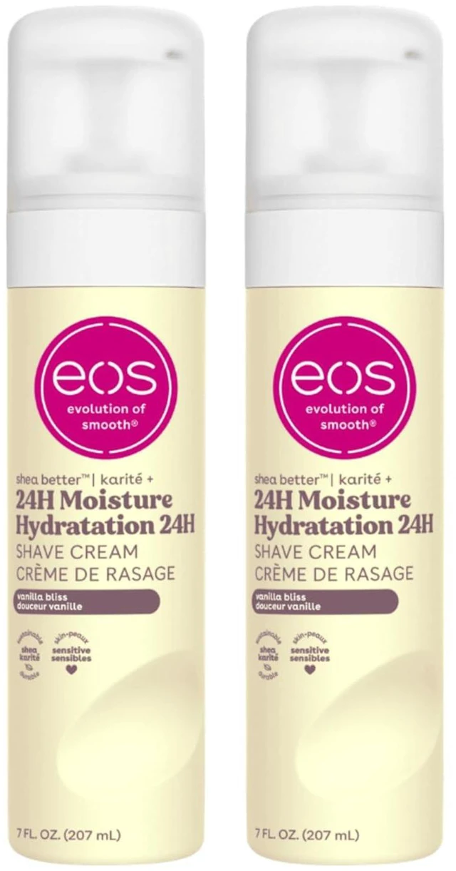 Main image of Eos Shea Butter Shave Cream Vanilla Bliss, 24H Moisture, 7 fl oz, 2 Pack