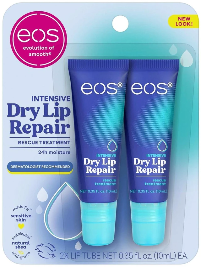 Main image of Eos The Hero Lip Repair Strawberry Extract 0.35 oz 2-Pack for Dry Skin