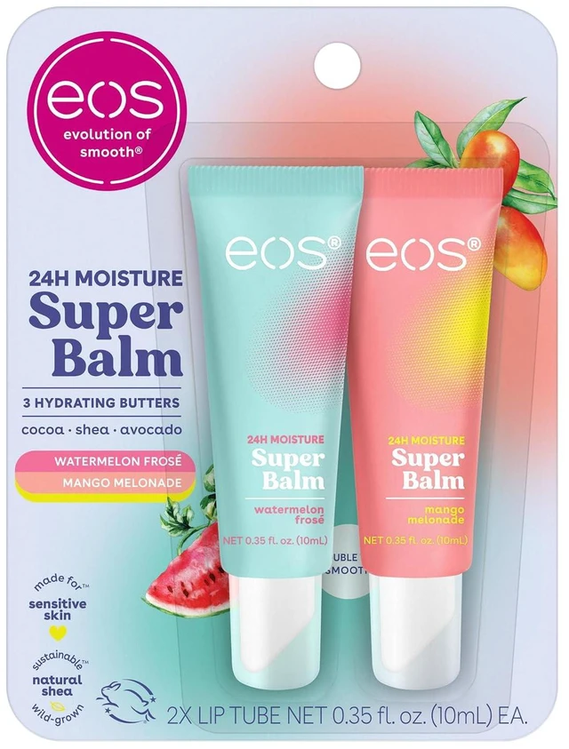 Main image of Eos 24H Moisture Super Balm Watermelon Fros & Mango, 0.35 oz, 2-Pack