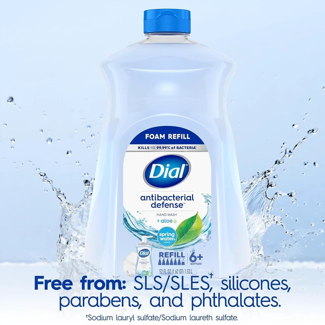 Alt view image 6 of 6 - Dial Antibacterial Defense Foaming Hand Soap Refill 52 Fl Oz Spring Water