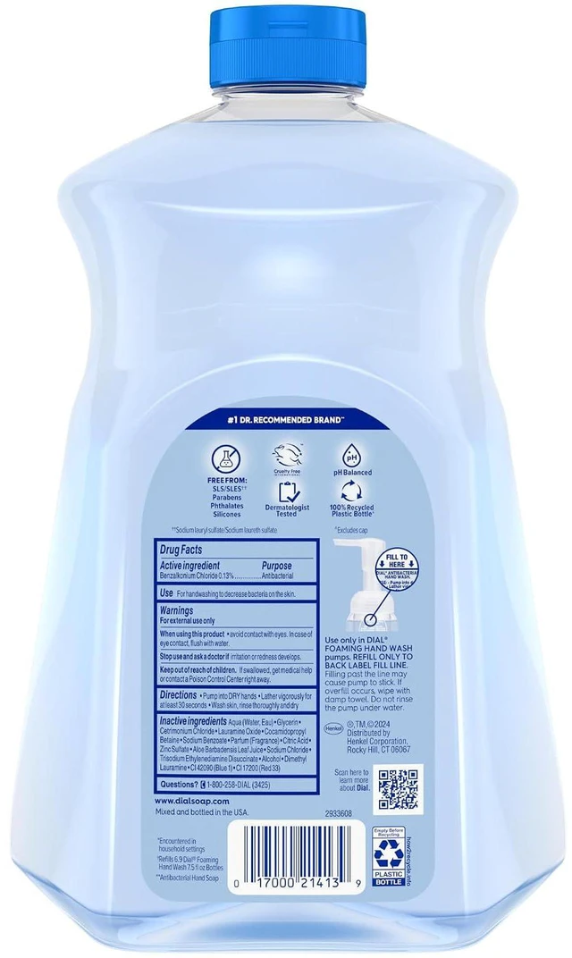 Alt view image 4 of 6 - Dial Antibacterial Defense Foaming Hand Soap Refill 52 Fl Oz Spring Water