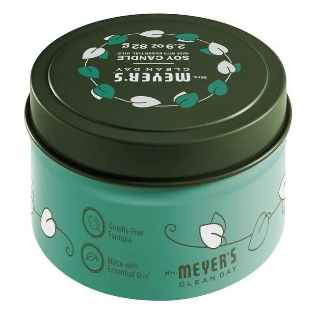 Alt view image 5 of 6 - Mrs. Meyer's Clean Day Soy Tin Candle, Basil, 2.9oz, 12-Hour Burn Time, Made with Soy Wax and Essential Oils