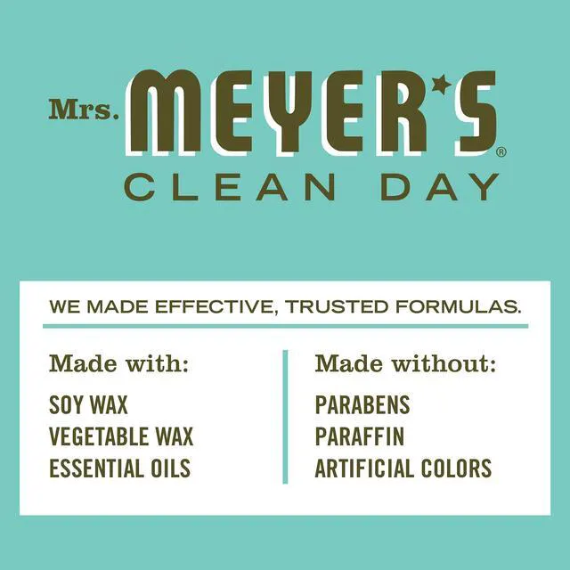 Alt view image 3 of 6 - Mrs. Meyer's Clean Day Soy Tin Candle, Basil, 2.9oz, 12-Hour Burn Time, Made with Soy Wax and Essential Oils