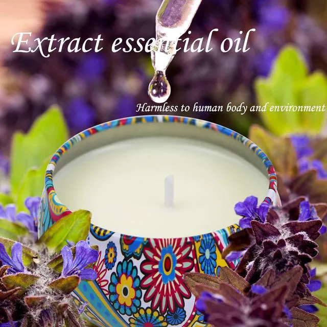 Alt view image 4 of 6 - 2 Pack 2.5 oz Natural Soy Aromatherapy Candles, Floral Scents, Portable Small Jar Candle Set for Travel, Spa, Bath, Yoga, Home Decor