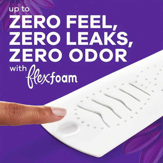 Alt view image 5 of 7 - Always Radiant Feminine Pads, Size 4, Overnight Absorbency, Lightly Scented, Flexfoam Pads with Wings, 28 Count