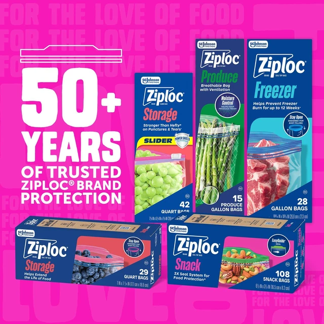 Alt view image 5 of 6 - Ziploc Gallon Food Storage Bags, Stand-Up Bottom, Easy to Fill, 42 Count