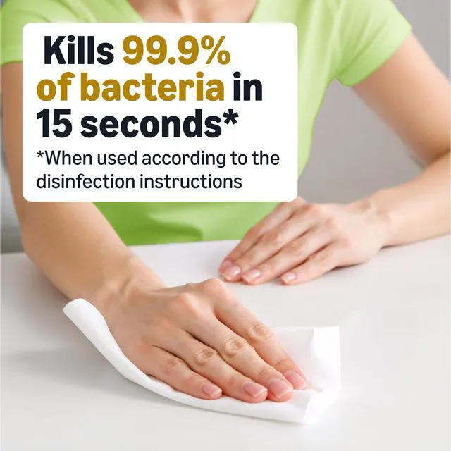 Alt view image 4 of 6 - Amazon Basics Disinfecting Wipes, 255 Count (3 Packs of 85), Lemon & Fresh Scent, Sanitizes, Cleans, Disinfects & Deodorizes