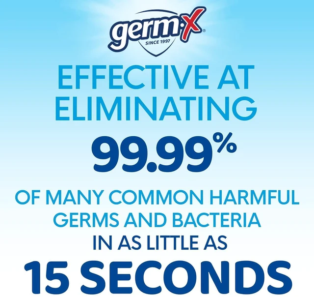 Alt view image 5 of 6 - Germ-X Advanced Hand Sanitizer, 8Fl Oz (Pack of 6), Less Drying Moisturizing Clear Gel, No Rinse Formula, Pump Bottle