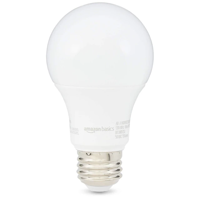 Alt view image 4 of 7 - Amazon Basics A19 LED Light Bulb, 60W Equivalent, 9W, E26 Base, Soft White 2700K, Non-Dimmable, 10,000 Hour Lifetime, 6-Pack