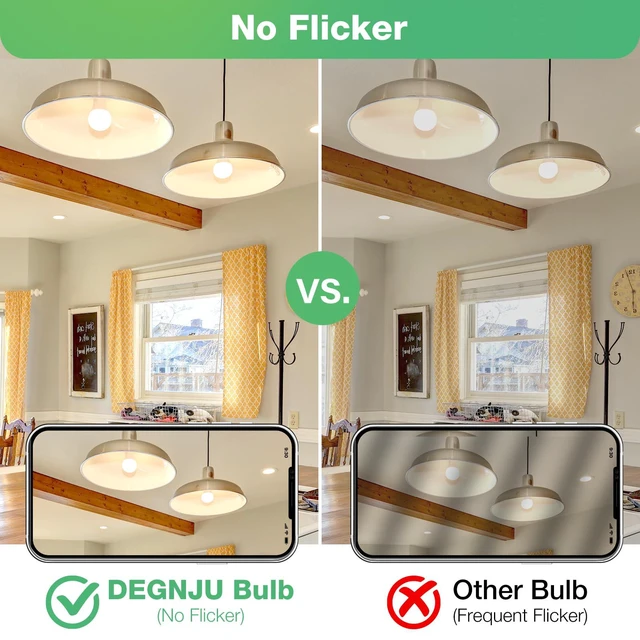 Alt view image 5 of 6 - DEGNJU A19 LED Light Bulbs, 60W Equivalent, Soft White 2700K, 800 Lumens, E26 Base, Non-Dimmable, 8W, for Bedroom Living Room, 3 Pack