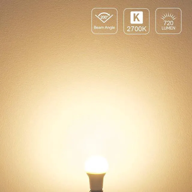 Alt view image 3 of 6 - Lepro A19 E26 LED Light Bulbs 9W 800 Lumens Soft White 2700K 5 Pack