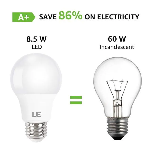 Alt view image 5 of 6 - Lepro A19 E26 LED Light Bulbs 9W 800 Lumens Soft White 2700K 5 Pack