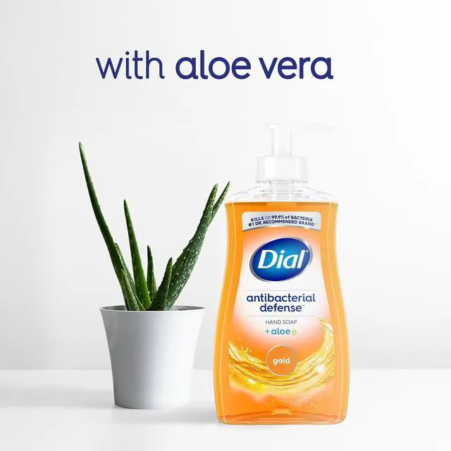 Alt view image 5 of 6 - Dial Antibacterial Defense Liquid Hand Soap, Aloe, Gold Scent, 11 fl oz (Pack of 4), Dermatologist-Tested, Gentle Formula