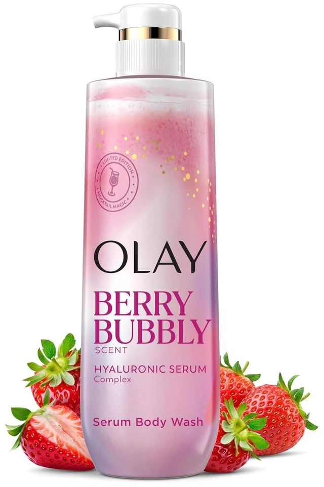 Main image of Olay Body Wash for Women Intensely Hydrating Pro-Hyaluronic Acid Serum Complex Vitamin B3 Lameller Technology Renews Moisture Berry Bubbly Scent 20 Fl Oz