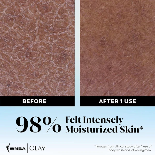 Alt view image 3 of 7 - Olay Body Wash WNBA, Intensely Hydrating, Hyaluronic Acid Serum, Vitamin B3 Complex, All Skin Types, Victory Vibes Vanilla Scent, 20fl oz