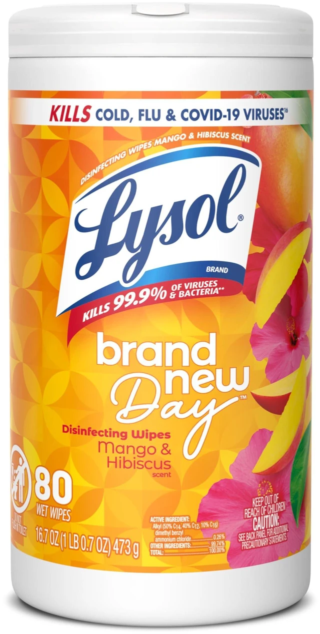 Main image of Lysol Disinfecting Wipes Multi-Surface Cleaner, Mango, 80 ct