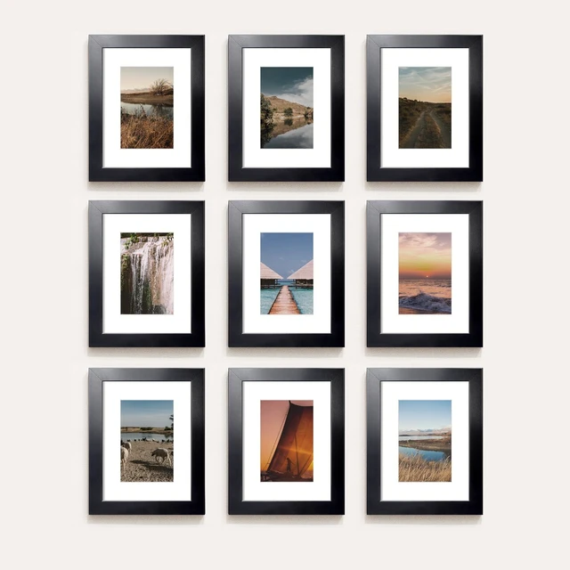 Alt view image 6 of 6 - LaVie Home 8x10 Picture Frame, Black Frame with Polished Plexiglass, Display 5x7 with Mat or 8x10 Without Mat, Horizontal and Vertical Wall Mount, 1 Pack