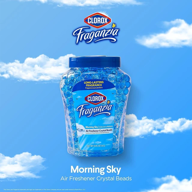 Alt view image 6 of 7 - Clorox Fraganzia Crystal Beads Air Freshener, Morning Sky Scent, 12 Fl Oz