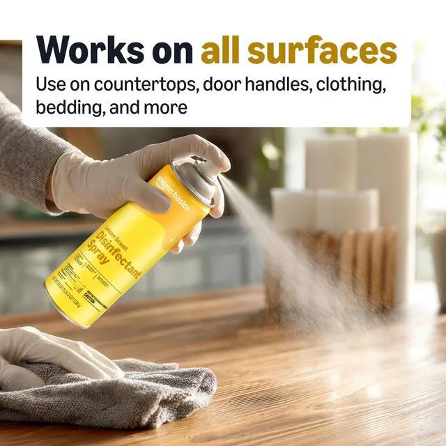 Alt view image 2 of 6 - Amazon Basics Lemon Disinfectant Spray, 19 OZ, 1 Pack